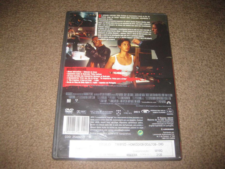 DVD "Twisted- Homicídios Ocultos" com Samuel L. Jackson