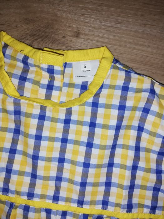 Bata de criança xadrez amarelo T-5 - novo