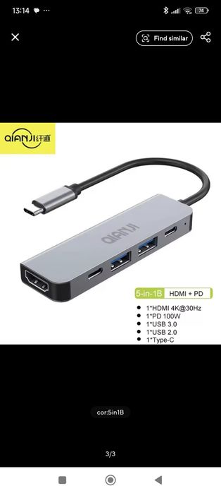 Hub usb 5:1 perifericos