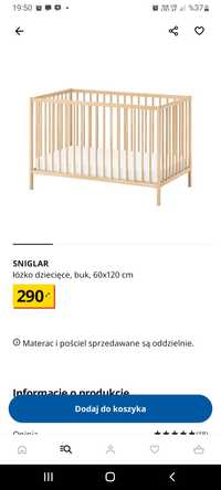 Łóżeczko Ikea Sniglar