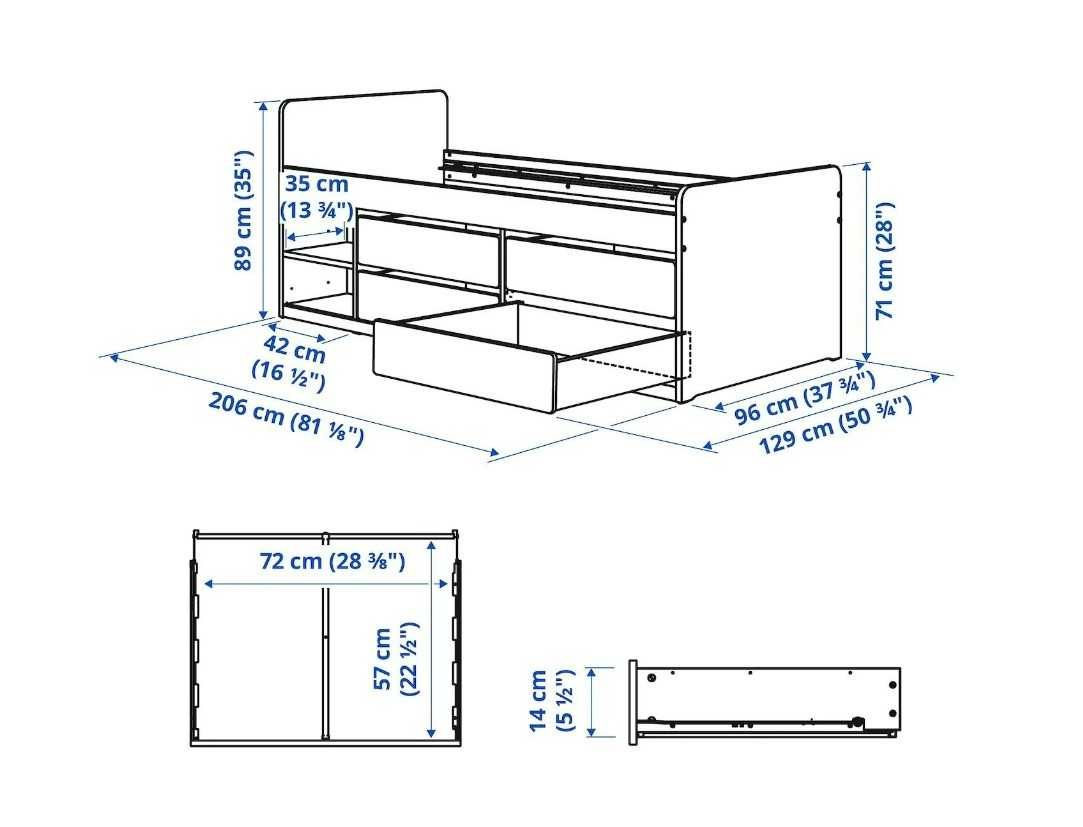 Ліжко дитяче IKEA СЛЕКТ SLAKT з ящиками+матрац СРОЧНО продаж до 15.05