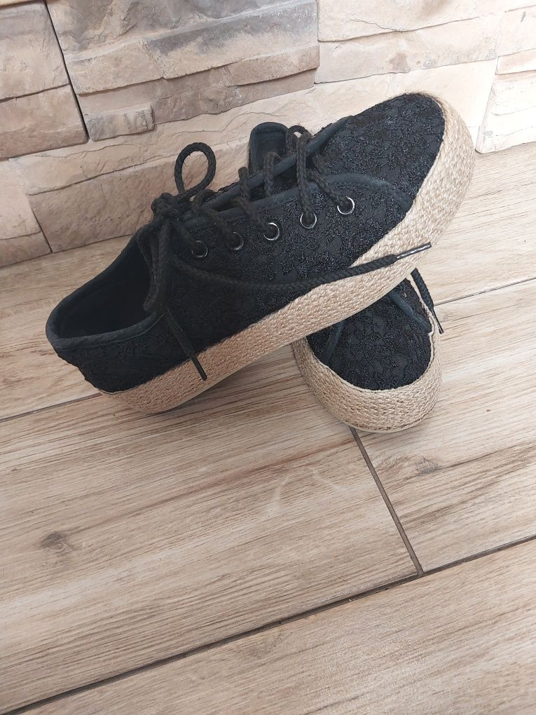 Espadryle na platformie DeeZee nr 38 czarne