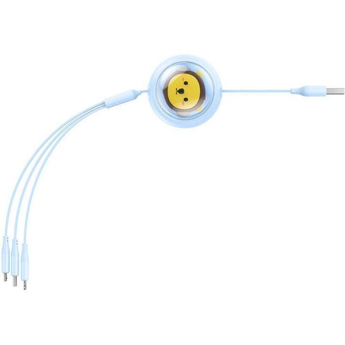 BASEUS kabel zwijany 3w1 USB A do Micro USB / Lightning / Typ C 3.5A