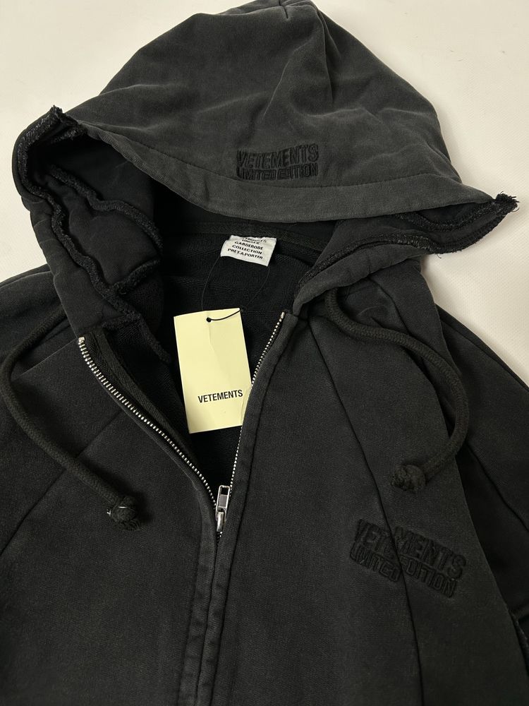 Зип худи vetements deconstructed limited zip up ветмо ветементс