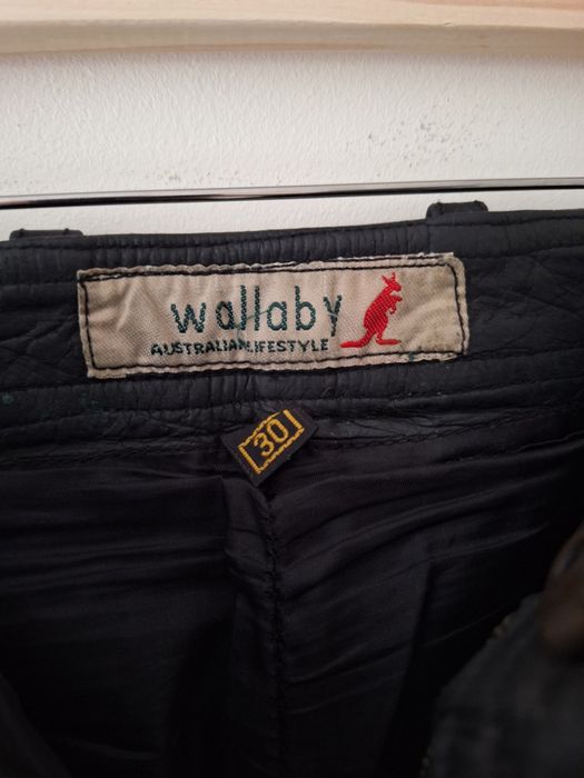 Spodnie skórzane, prawdziwa skóra, wiązane z boku Wallaby