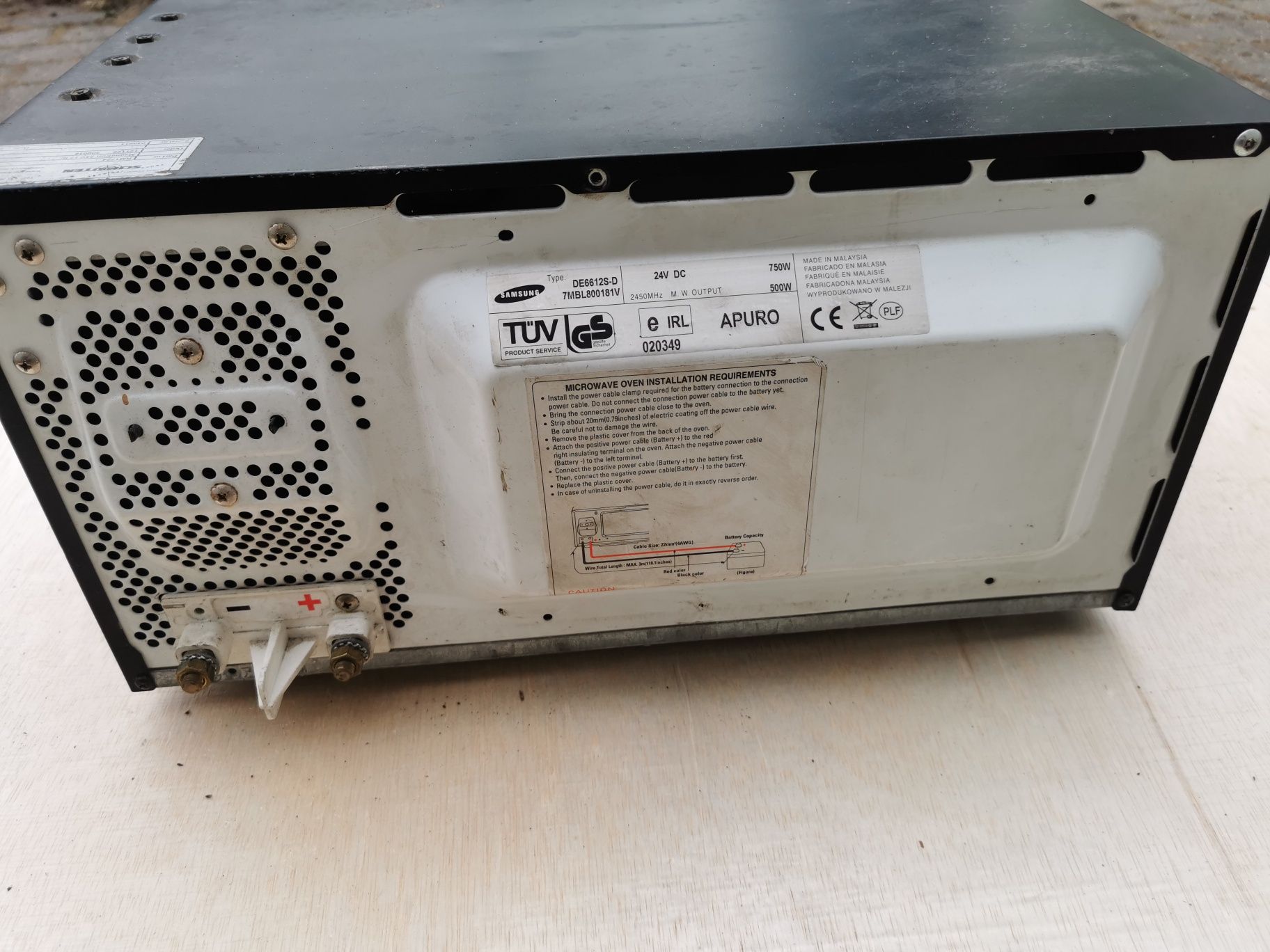 Mikrofalówka Samsung 24V TIR do ciężarówki kampera
