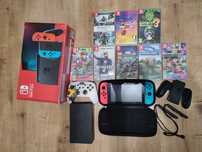 Nintendo switch 8 gier + dodatkowy pad i etui.