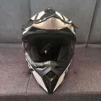 Kask motocyklowy Off ROAD iMX Racing FMX-02 Black/White Gloss - M