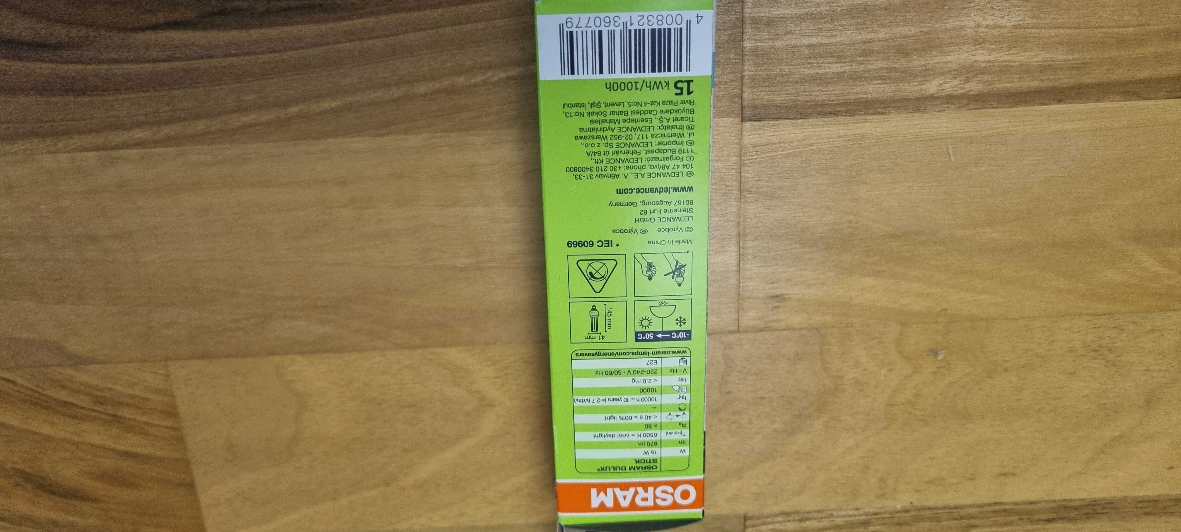 Żarówka OSRAM Dulux Stick 15W/865