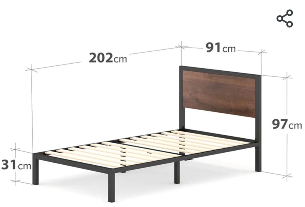 Cama de metal individual