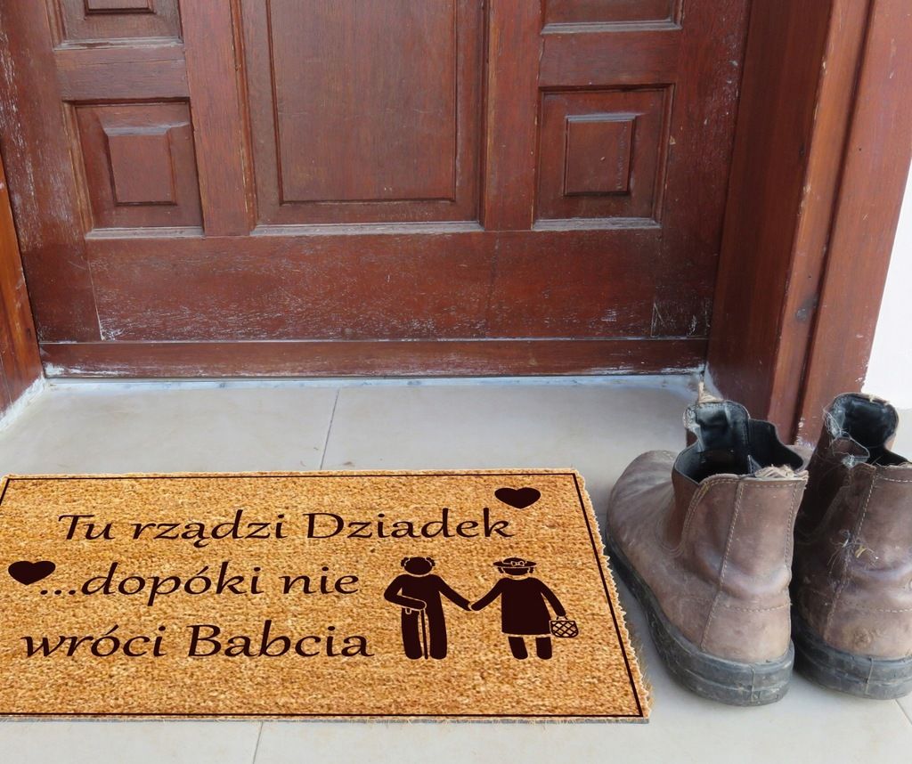 Wycieraczka pod drzwi gruba 40x60cm mata do butów RZĄDZI DZIADEK