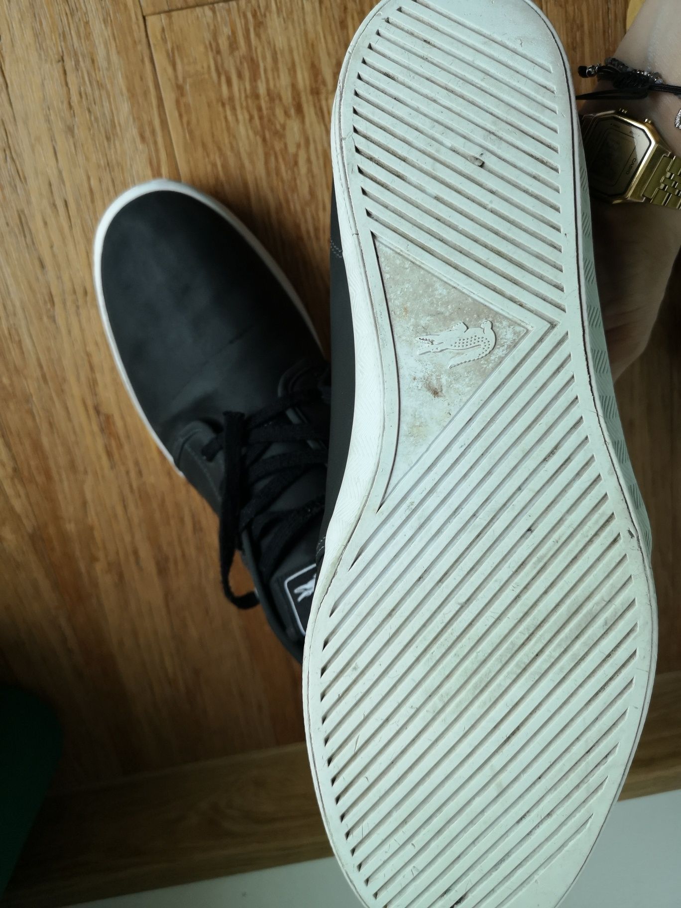 Sneakersy Lacoste Ampthill trampki męskie za kostkę Winter wiązane wys