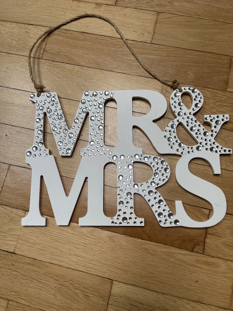 Drewniany napis Mr&Mrs Home&You