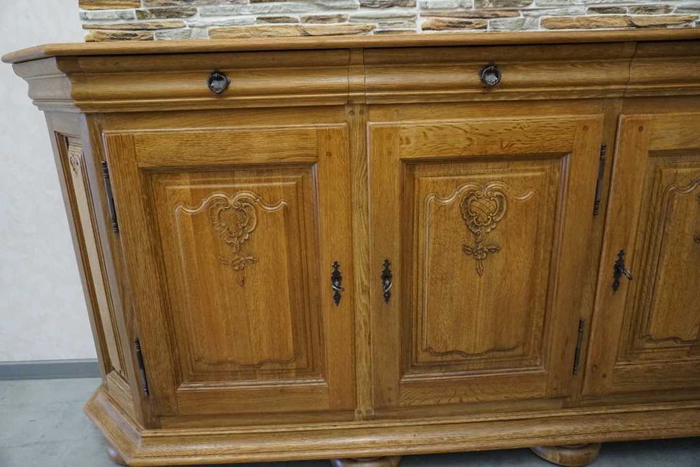 Komoda z Litego Dębu Dębowa Naturalna 3 drzwiowa szer. 203 cm (p-1278)