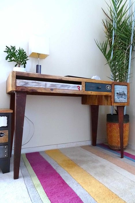 Konsola / biurko kolonialne - drewno egzotyczne mango z AlmiDecor
