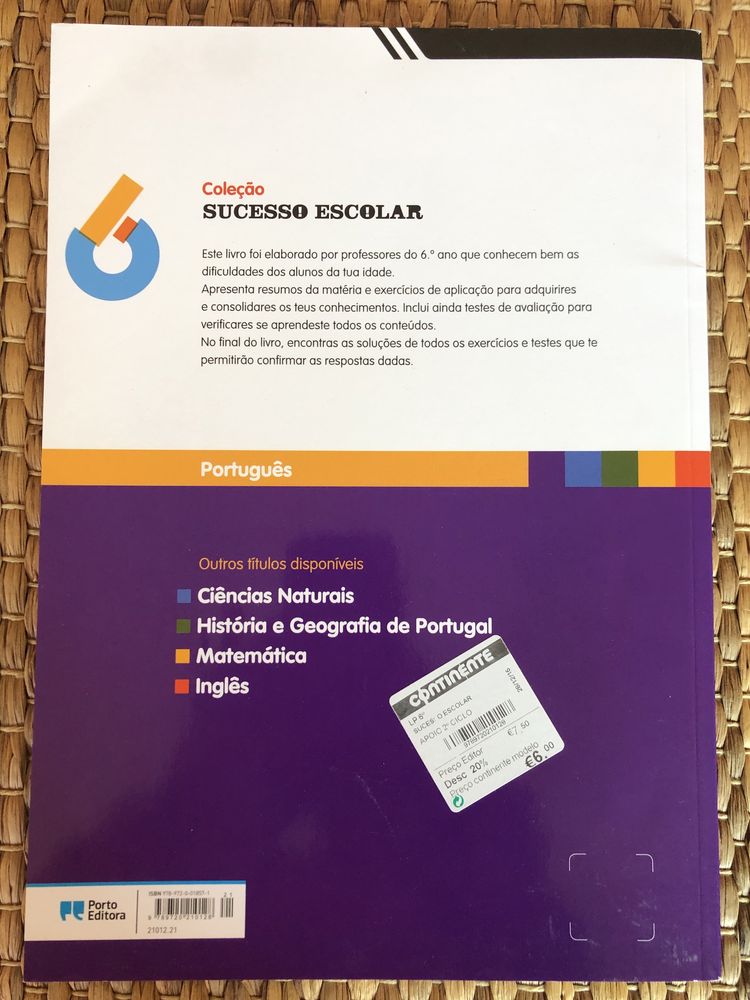 Livros exercícios e testes Português e Matemática 6 Ano