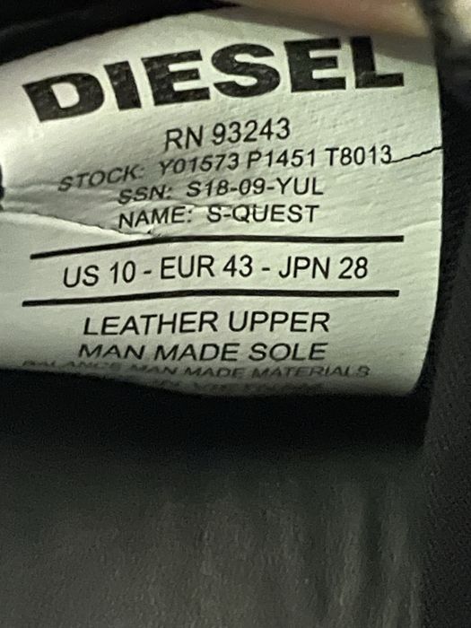 Rick Owens Diesel S-Quest High Top Opium shoes for man