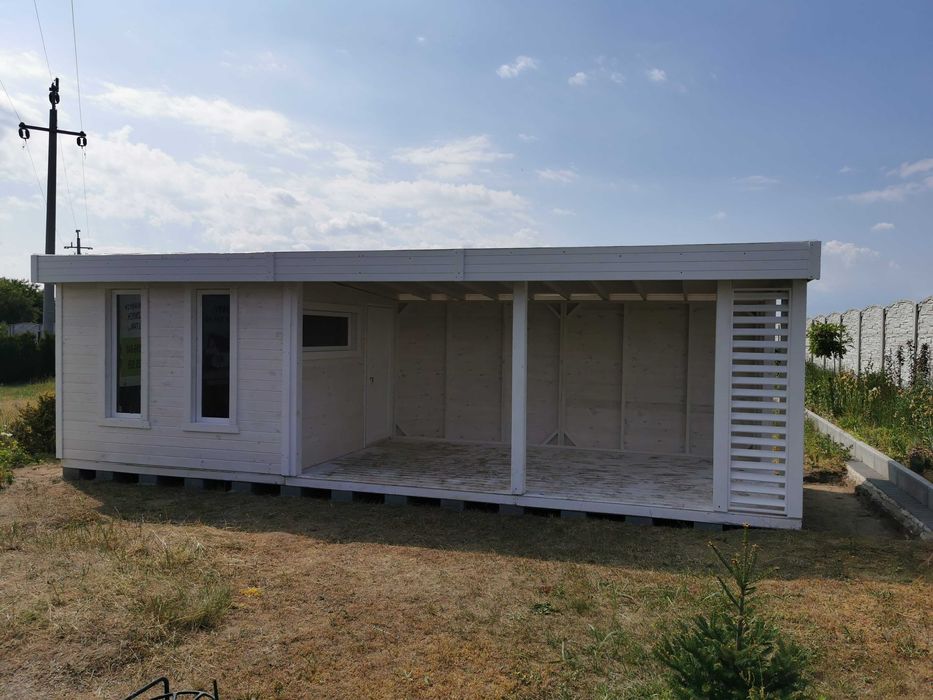 Domek narzędziowy,gospodarczy,drewniany,ogrodowy,magazyn,3x3m+taras3x3