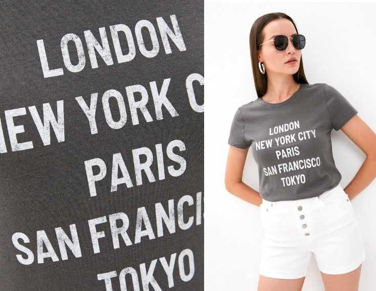 Sale! GAP nowa koszulka "Londyn, New York, Paris.." L