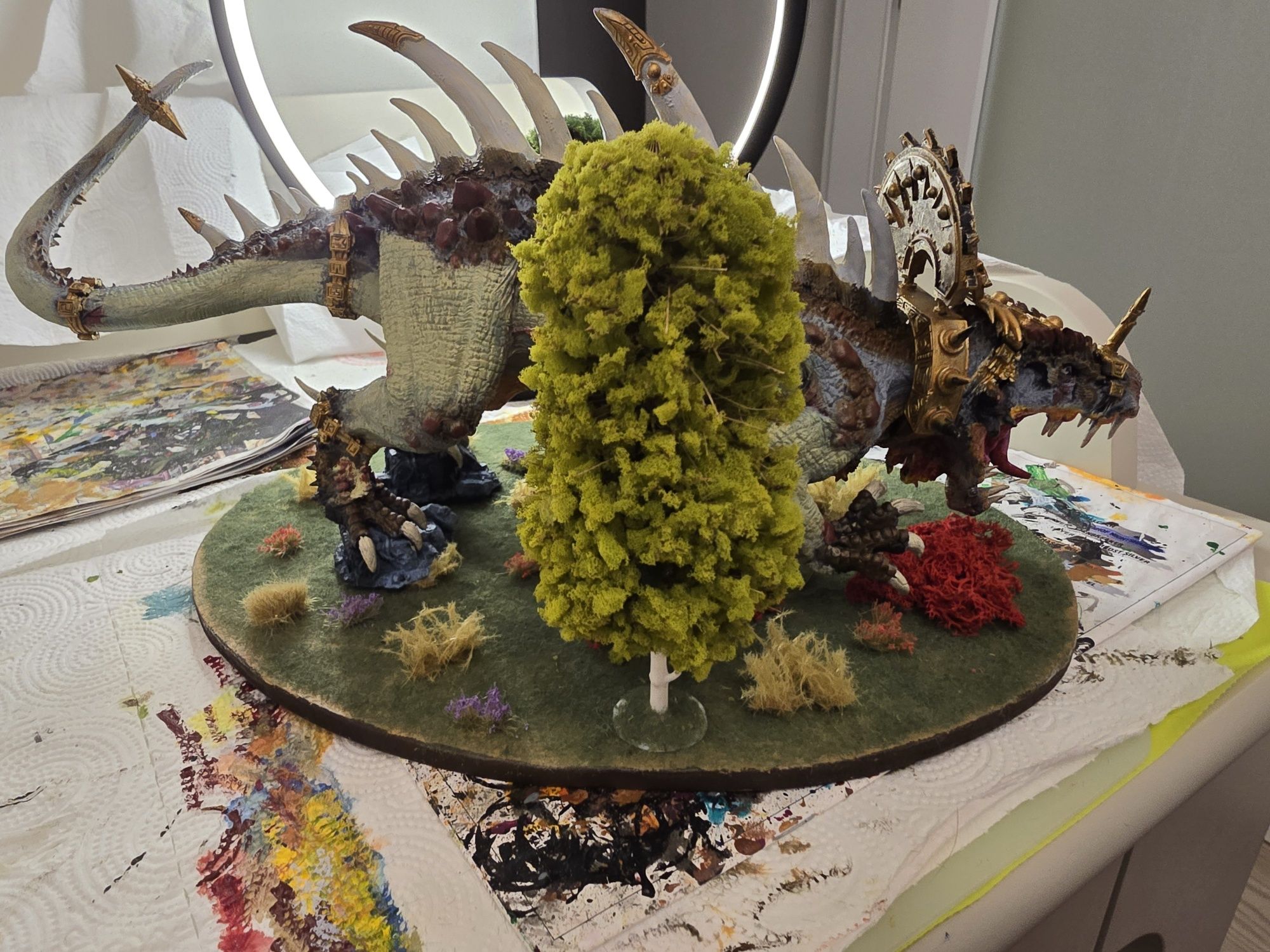 Warhammer Dread Saurian ogromny model pomalowany Forge World