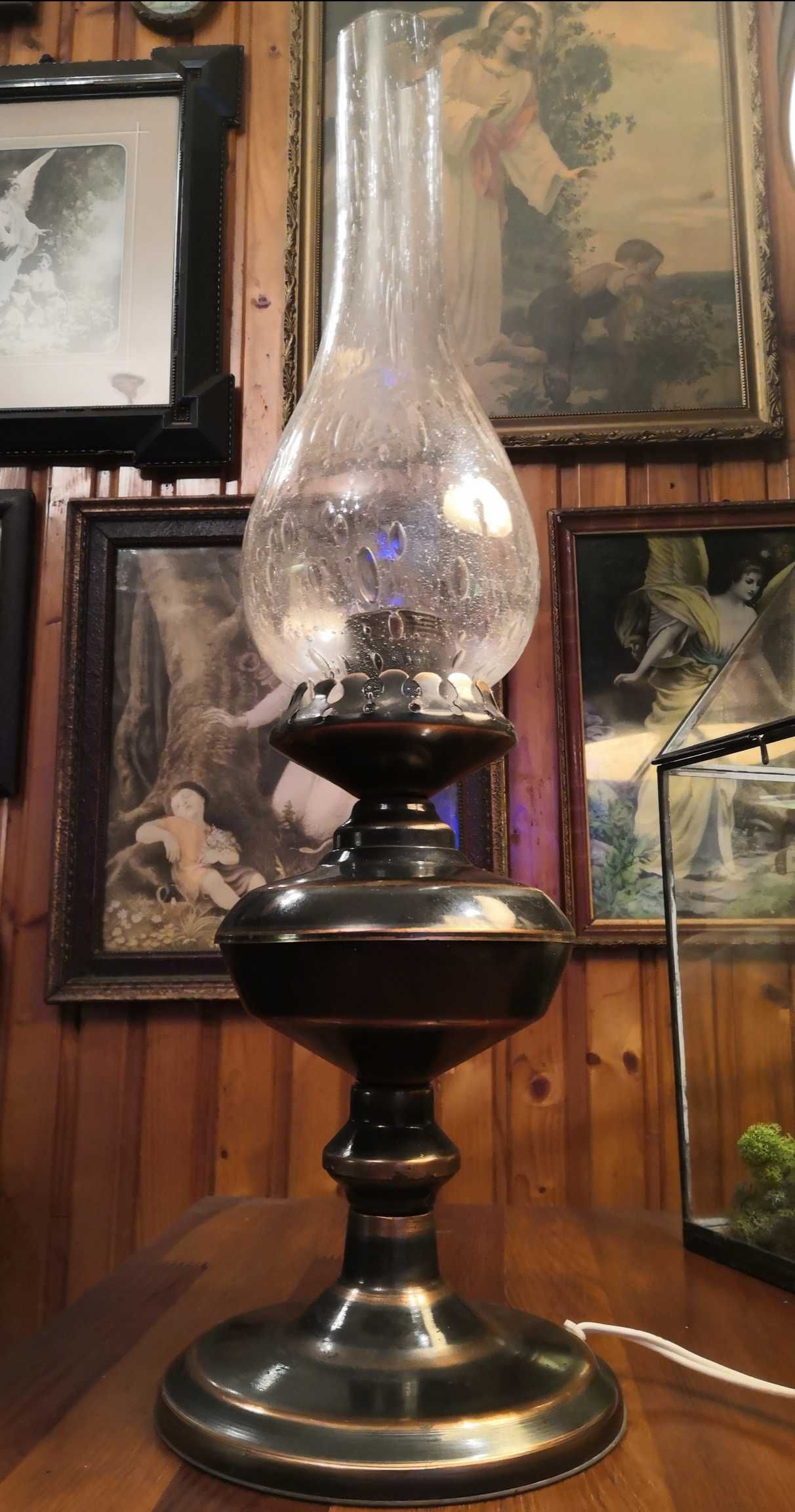 PRL stara lampa Polam Wieliczka szkło jak antico