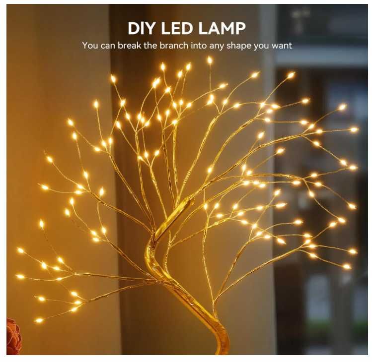 Dekoracyjne drzewko ozdobne z oświetleniem LED 108 diod 50cm RECHOO