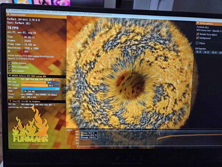 Laptop gamingowy ASUS TUF RTX 3060 i7 11th SSD 512GB RAM 24GB