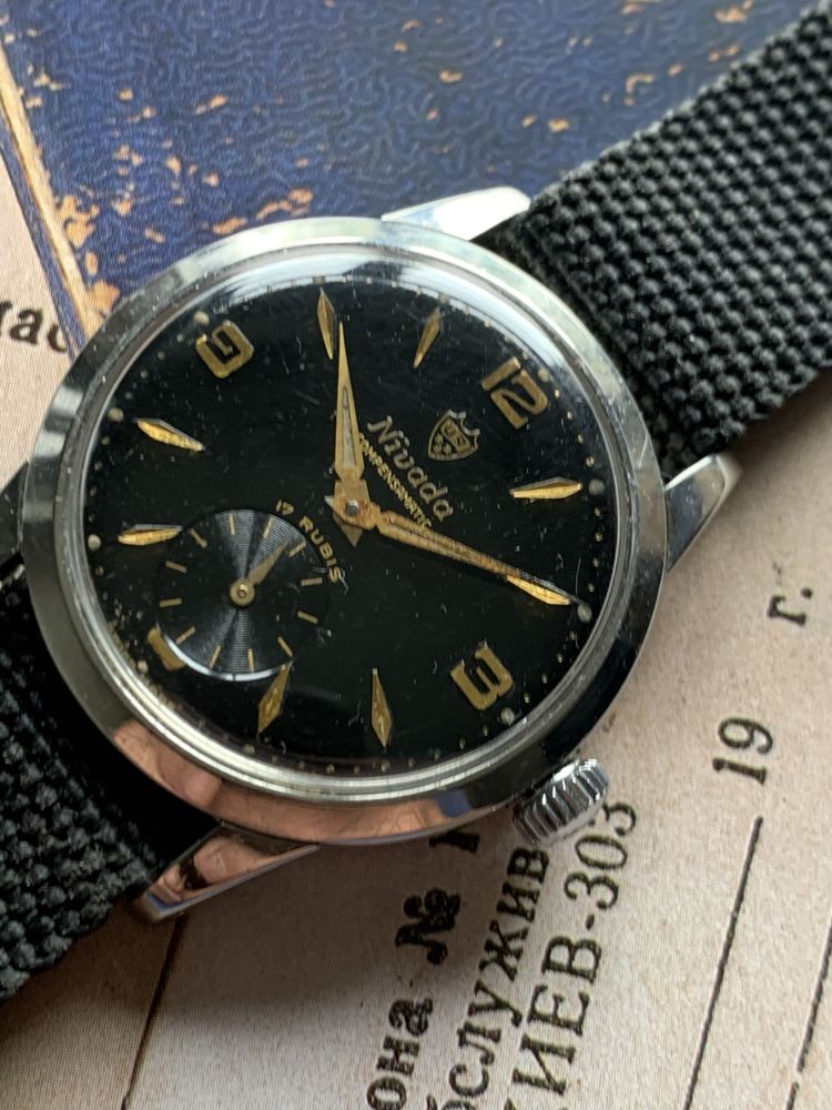 Zegarek Nivada Compensamatic stal  35mm
