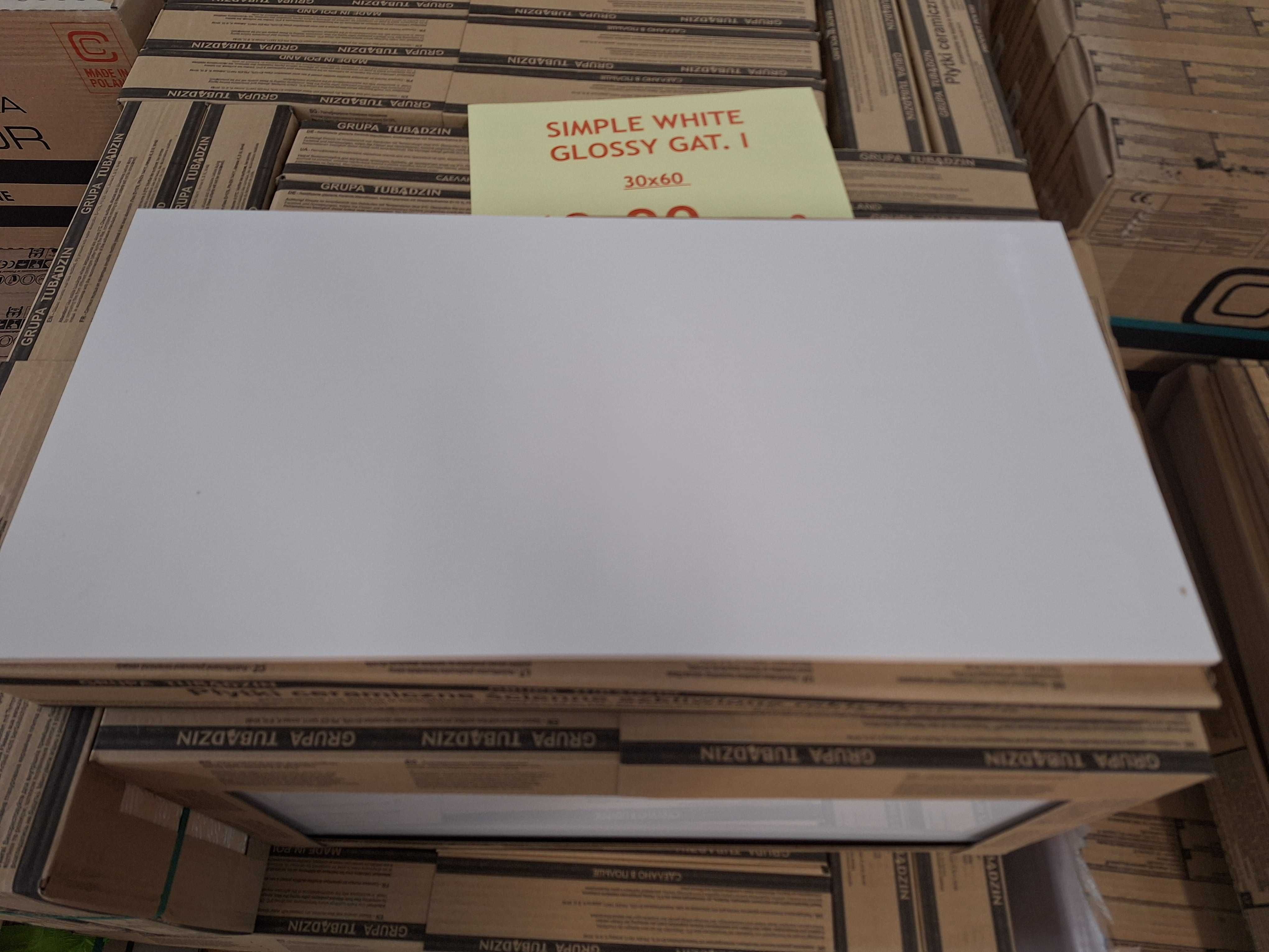 Płytka ścienna Domino Simple white glossy  29,8x59,8cm.
