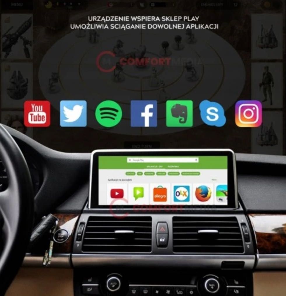 BMW X6 E71 radio nawigacja  CARPLAY ANDROID 11 WIFI