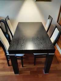 ZESTAW Drewniany stół rozkładany + 4 krzesła