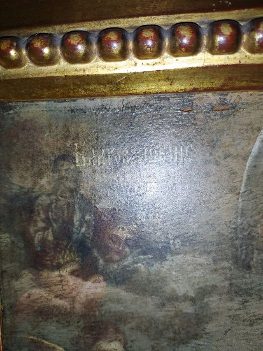 Икона "Благовещение",19в,родной киот,без реставрации,42-35см