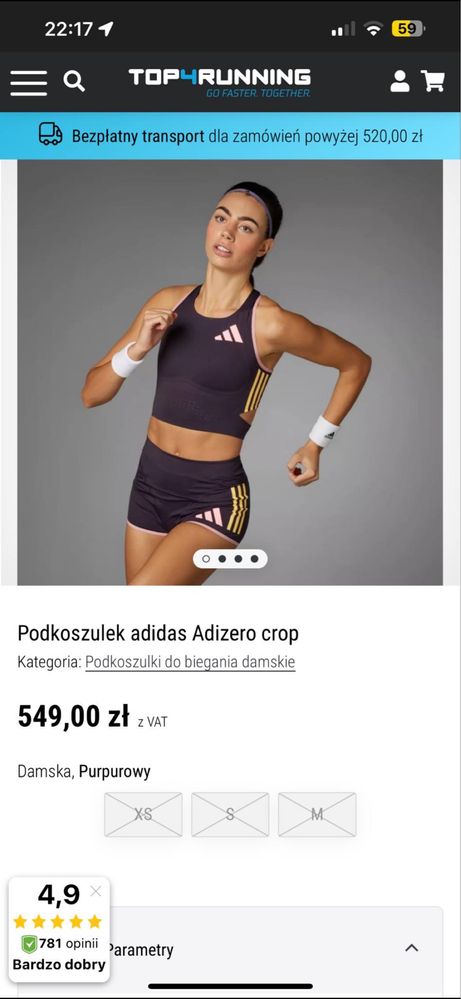 Crop Top Adidas Adizero 2024 Pro Elite Team W running seria startowa