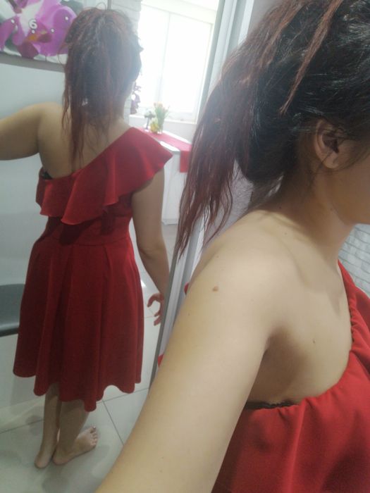 Sukienka hiszpanka czerwona.  Sukienka Długa chabrowa