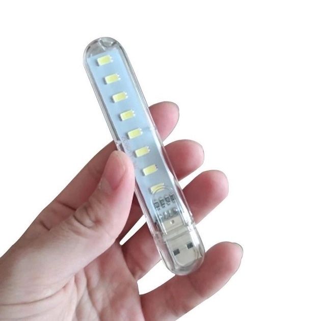 Мини фонарик на 8 светодиодов, USB лампа, LED светильник