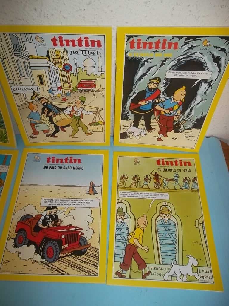 Coleção de 8 cadernos escolares Tintin, edição nacional