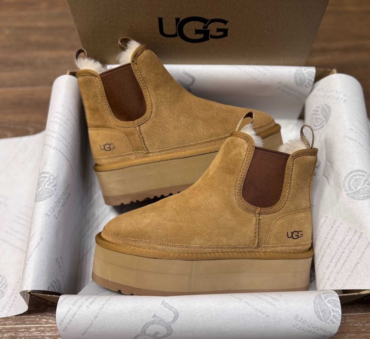 Угги/Угг/Уггі/Уги/Угі/UGG Australia Platform Chelsea Boot Chestnut