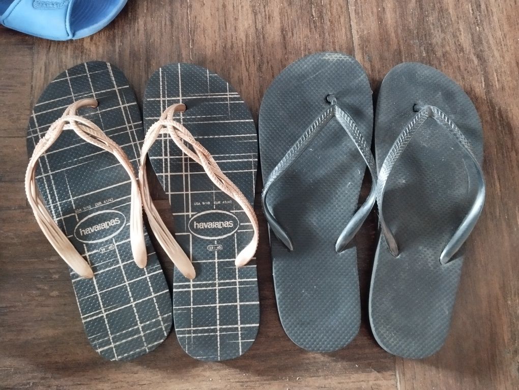 Havaianas japonki złote 39/40 drugie gratis czarne