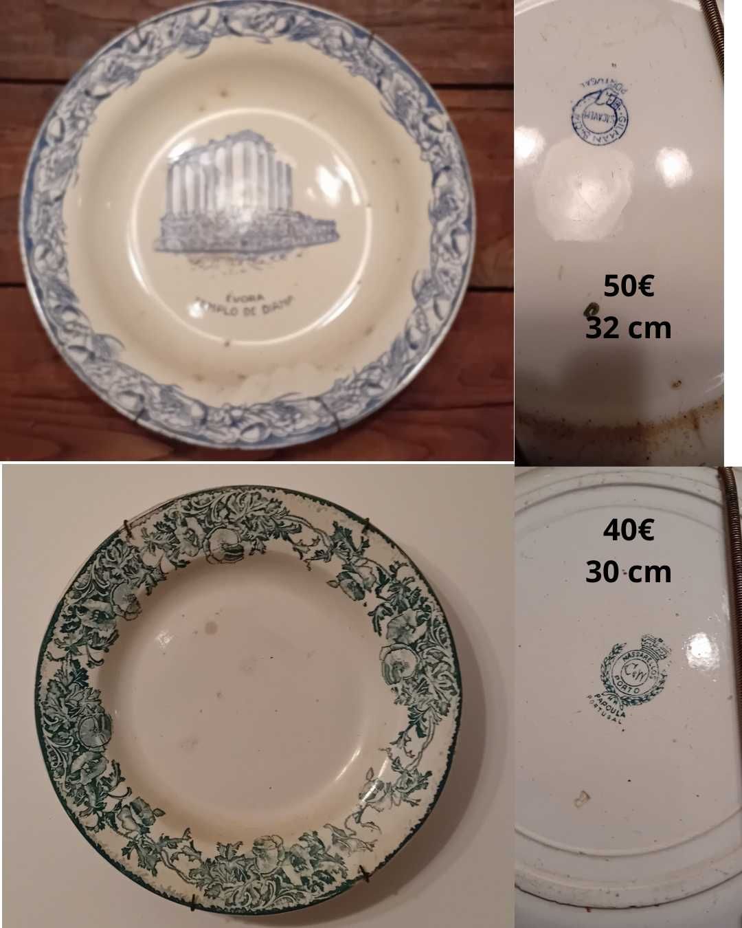 Pratos antigos de coleção