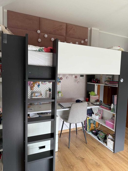 Łóżko piętrowe z biurkiem ALDO