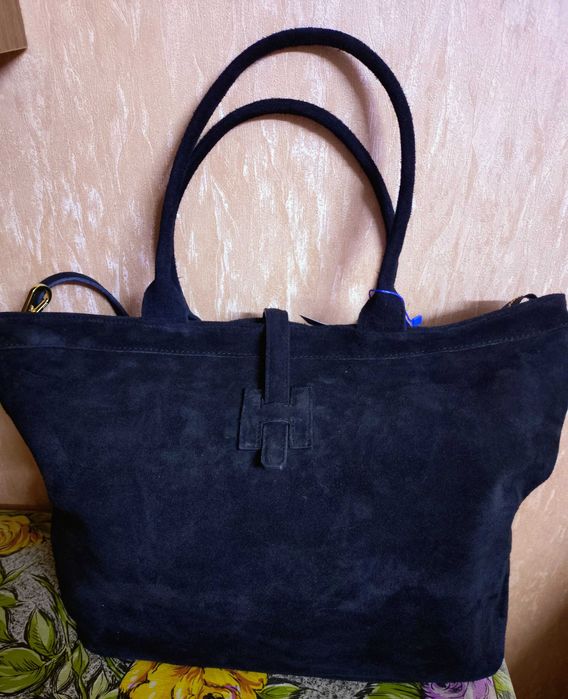 Шикарна сумка з натуральної замші італійського виробництва Vera Pelle