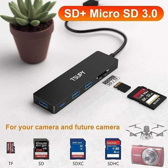 Switch przelacznik TSUPY HUB USB 3.0 5 W 1