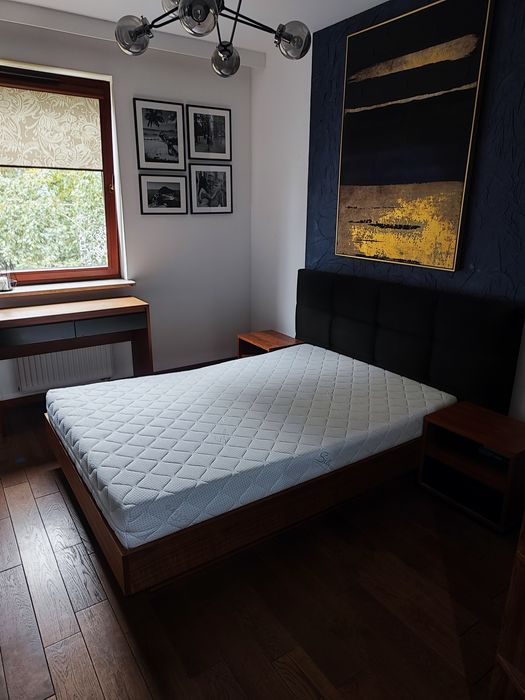 Sypialnia orzech i czarny mat 140x200 możliwy transport