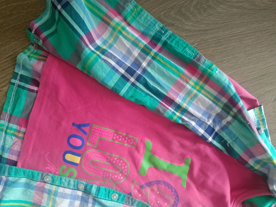 Bluzka bawełniana z koszula 116 dla dziewczynki t-shirt