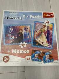 Puzzle 2x + memo kraina lodu 2 elsa trefl