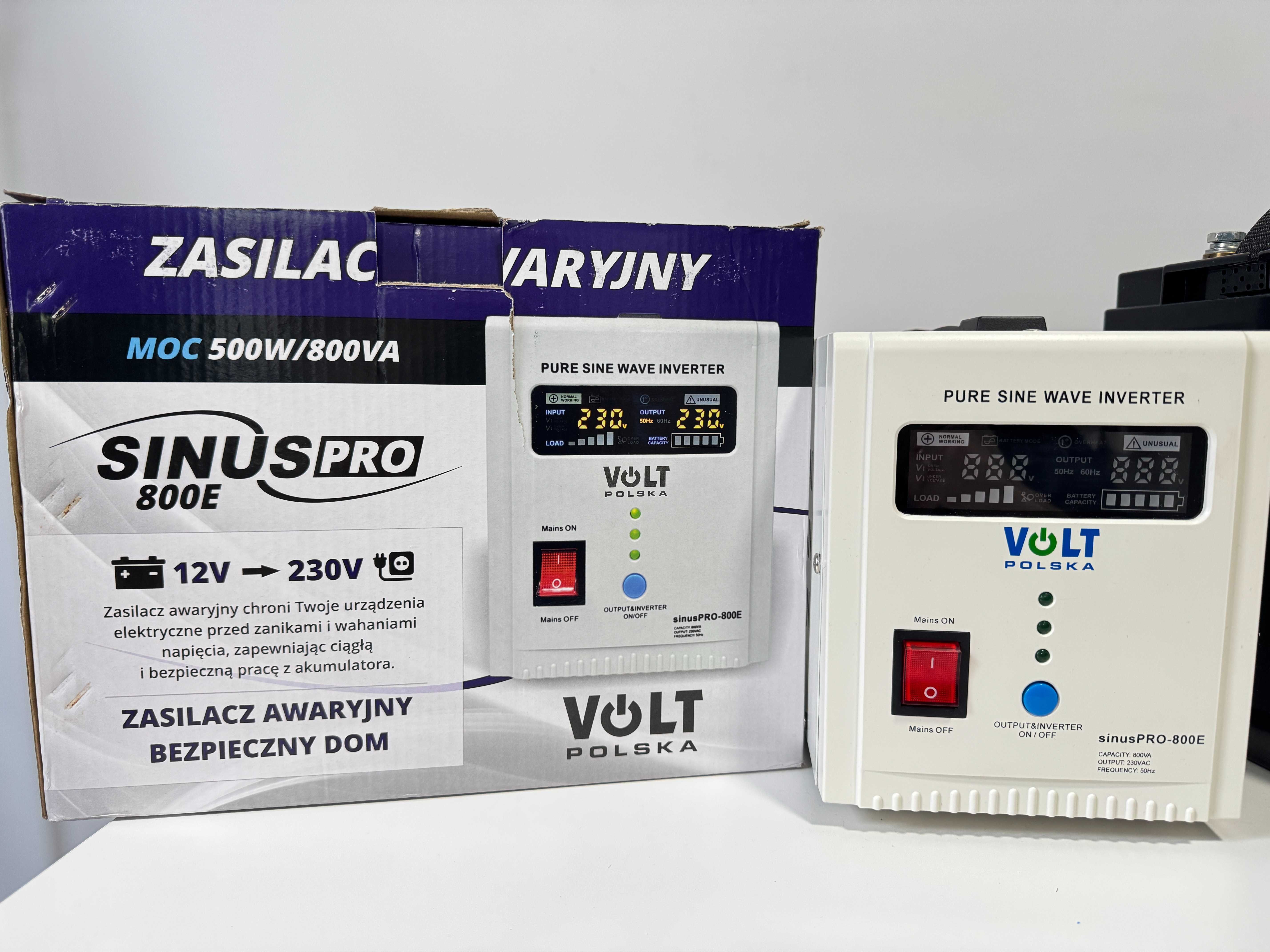 Інвертор Volt Polska SINUS PRO 800 E 12V ДБЖ + Акумулятор AGM 100Ah