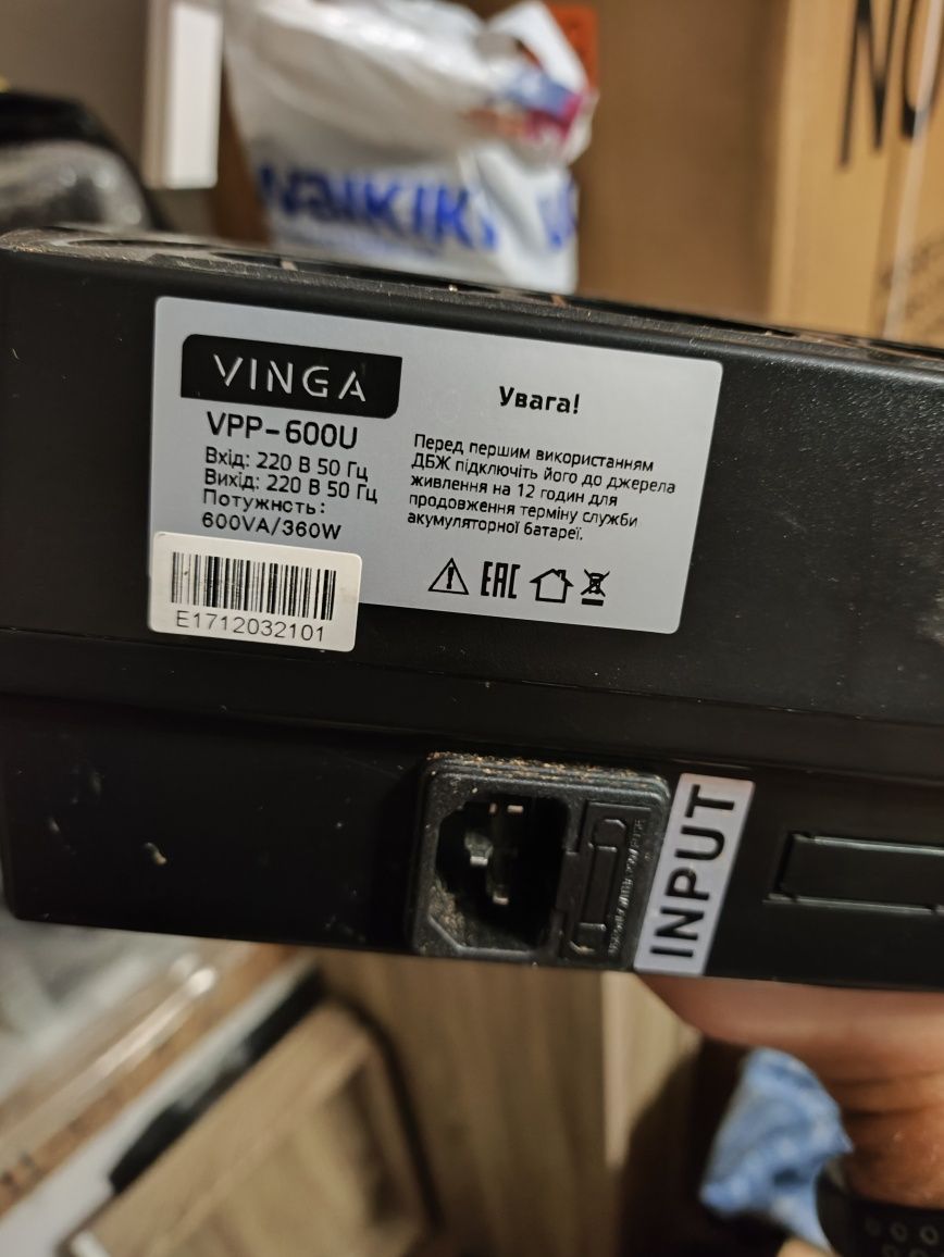 Пристрій безперебійного живлення VINGA VPP - 600U