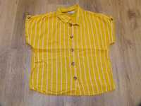 rozm 152 M&S bluzka koszulowa żółta musztardowa krótsza