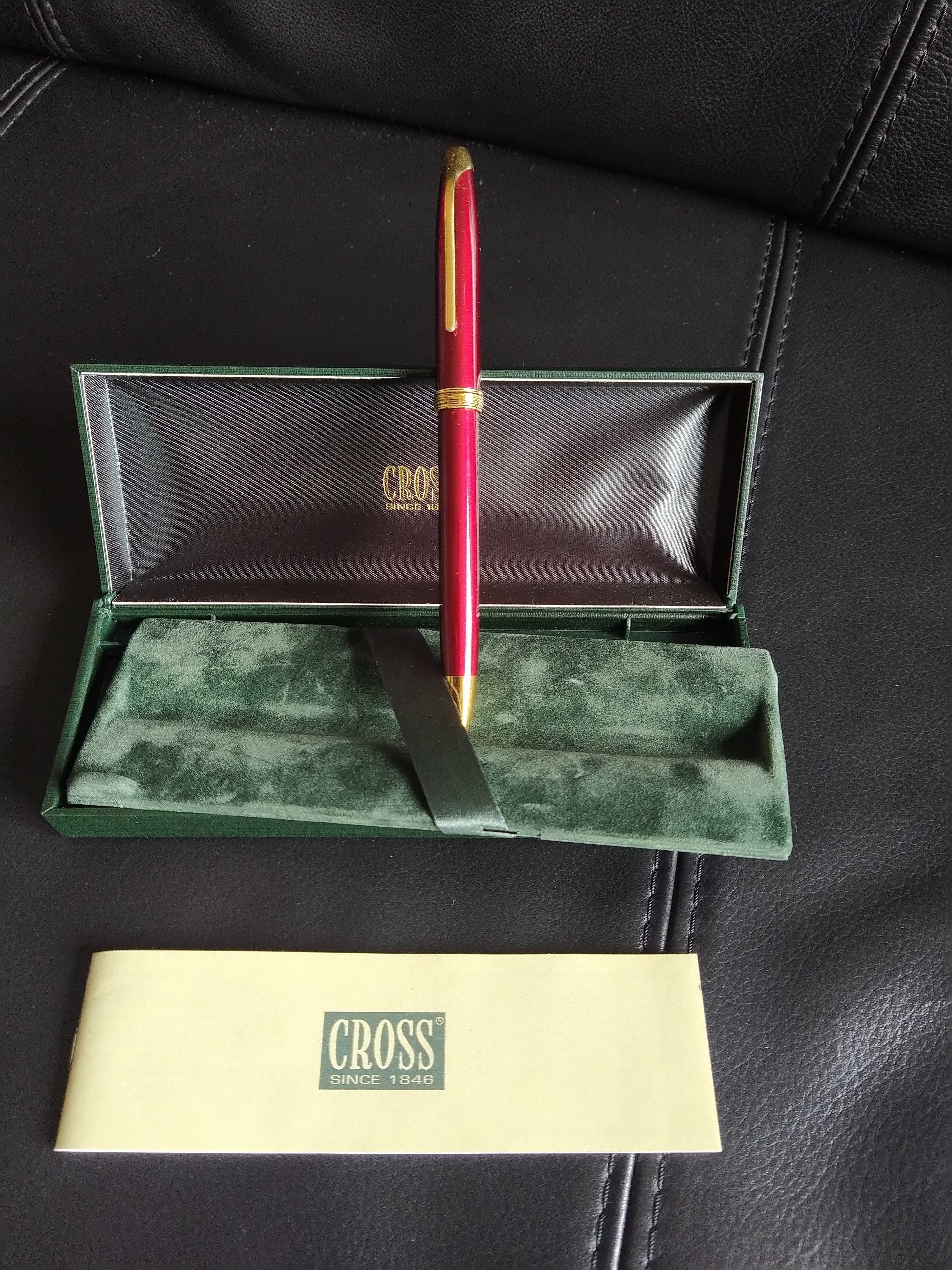 Caneta Cross vintage, bordeaux, completa com caixa e instruções