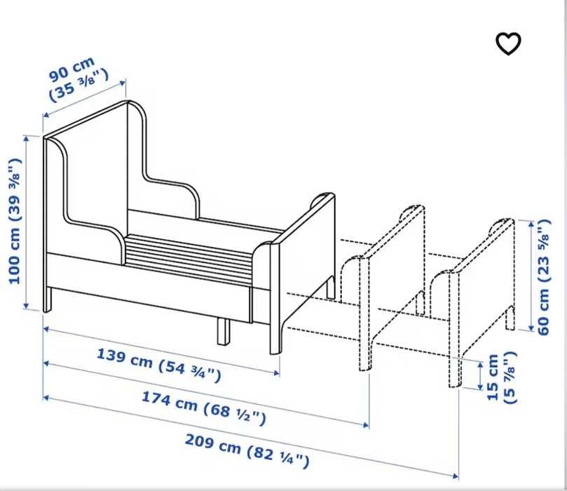 IKEA Besunge łóżko dla dziewczynki ,,rośnie razem z dzieckiem"